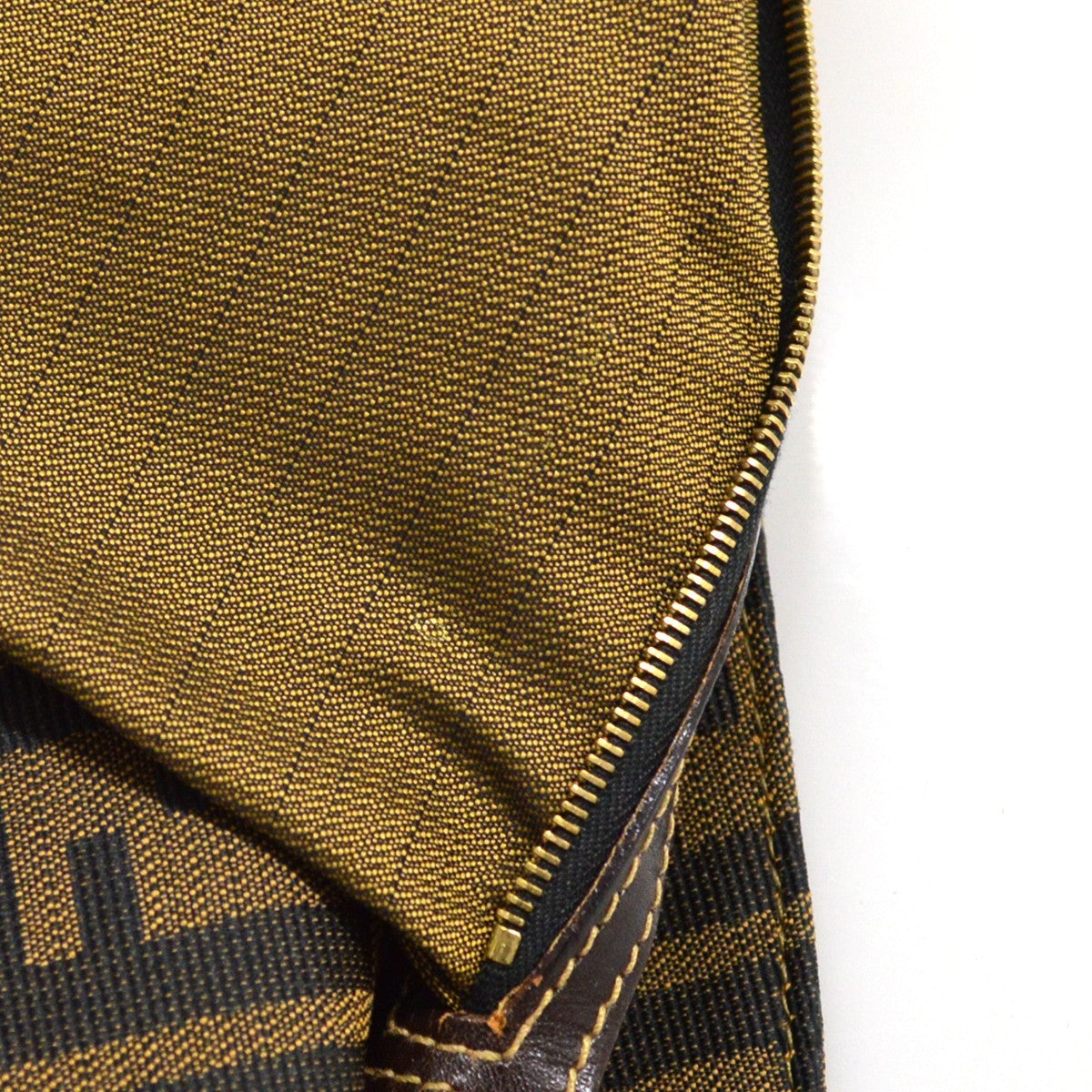 Fendi Zucca Tote Canvas Brown Canvas Handbag (Pre-Owned)