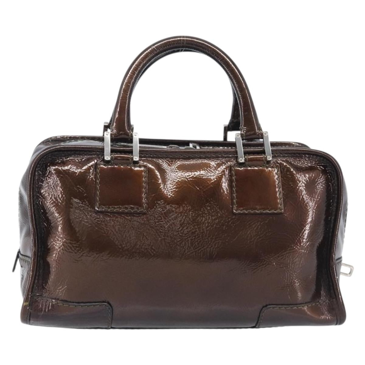 Loewe Amazona Patent Brown Patent_Leather Handbag (Pre-Owned)