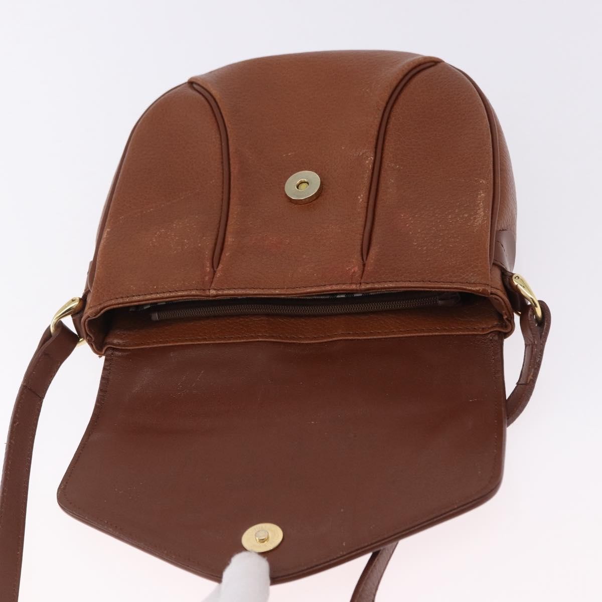 Burberry Flap Shoulder Leather Brown Leather Shoulder Bag Bag (Pre-Owned)