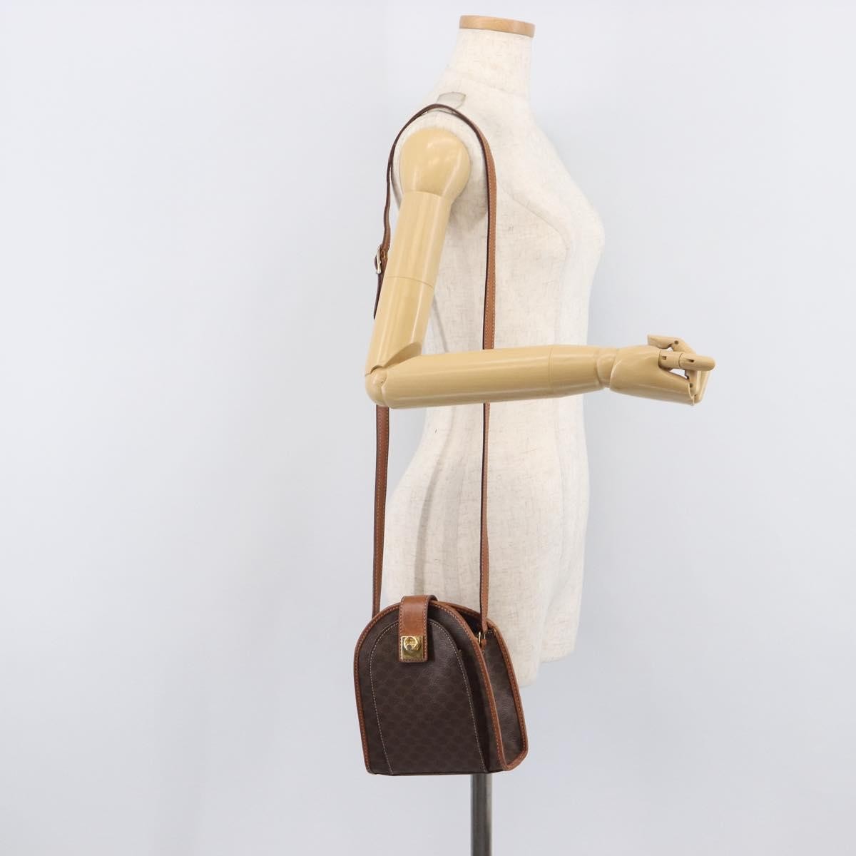 Celine Macadam Shoulder Canvas Brown Canvas Crossbody Bag Bag (Pre-Owned)