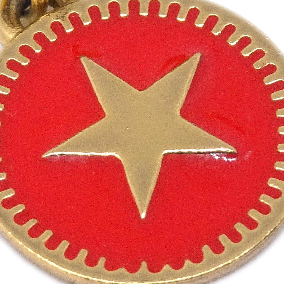 Chanel Cc Star Dangle Metal With Enamel Gold Gold_Plated Earrings Jewelry (Pre-Owned)