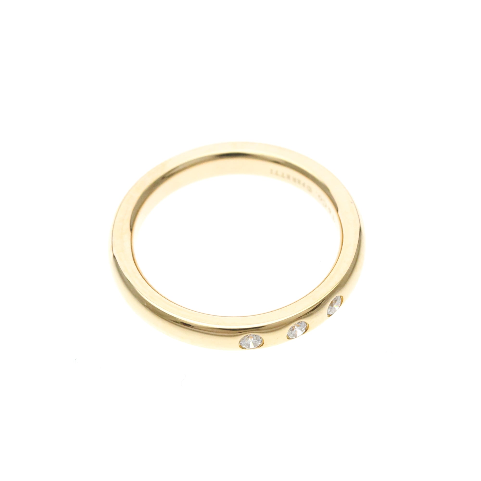 Tiffany & Co. Elsa Peretti 3 Diamond Stacking Band 18K Rose Gold With Diamonds Gold Rose_Gold Ring Jewelry (Pre-Owned)