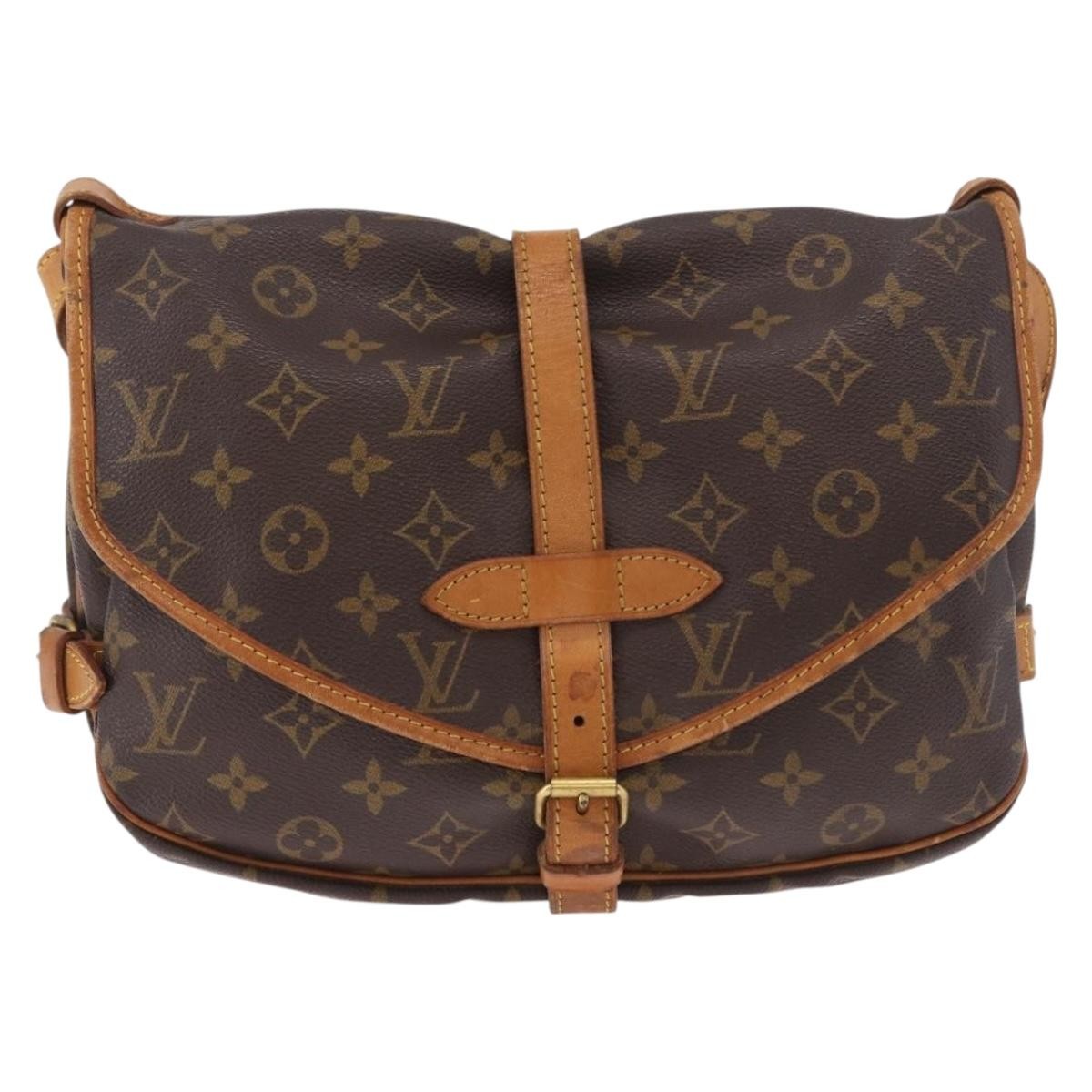 Louis Vuitton Saumur Handbag Monogram Canvas Brown Canvas Handbag (Pre-Owned)