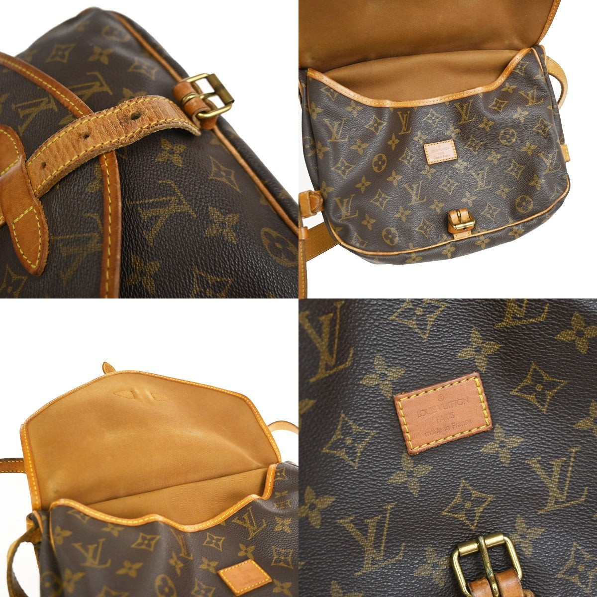 Louis Vuitton Saumur Monogram Canvas Brown Canvas Shoulder Bag Bag (Pre-Owned)