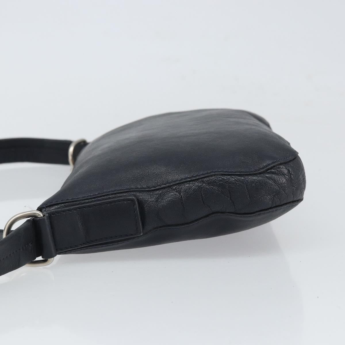 Celine Vintage Leather Navy Leather Shoulder Bag Bag (Pre-Owned)