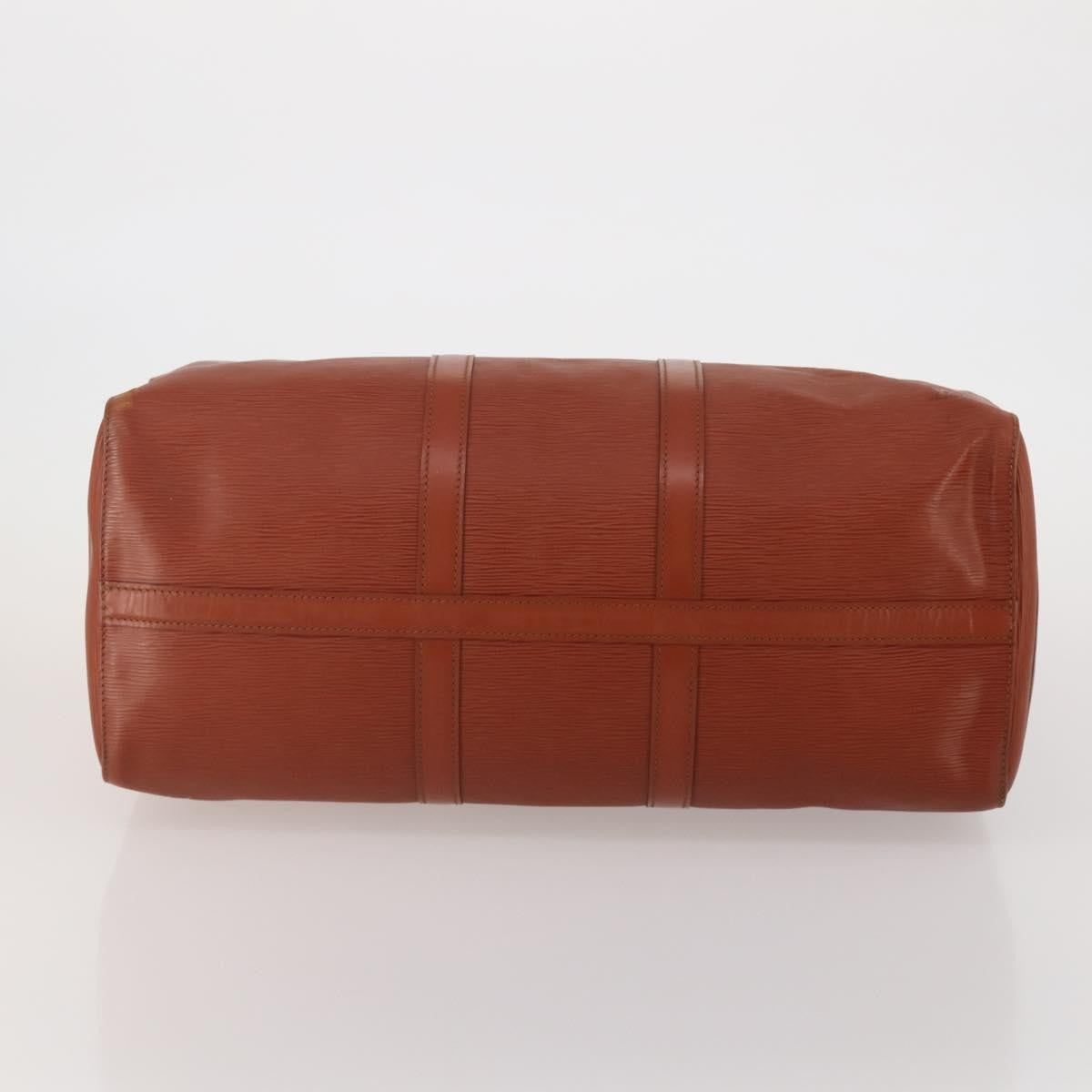 Louis Vuitton Keepall Bag Epi Leather Brown Leather Travel Bag Bag (Pre-Owned)