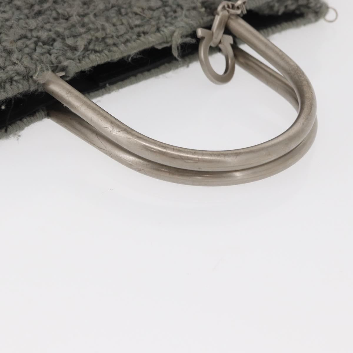 Salvatore Ferragamo Gancini Wool Gray Wool Handbag (Pre-Owned)