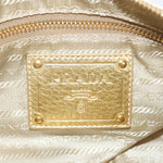 Prada Jacquard Beige Synthetic Handbag (Pre-Owned)