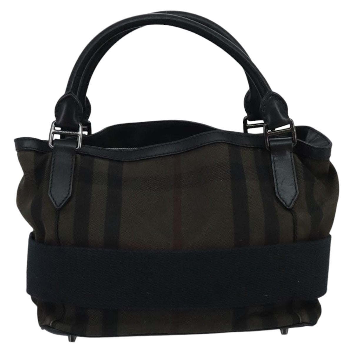 Burberry Nova Check Brown Canvas Handbag (Pre-Owned)