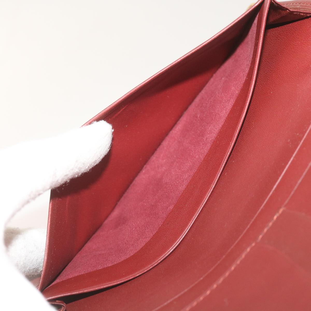 Cartier Must De Cartier Burgundy Leather Wallet  (Pre-Owned)