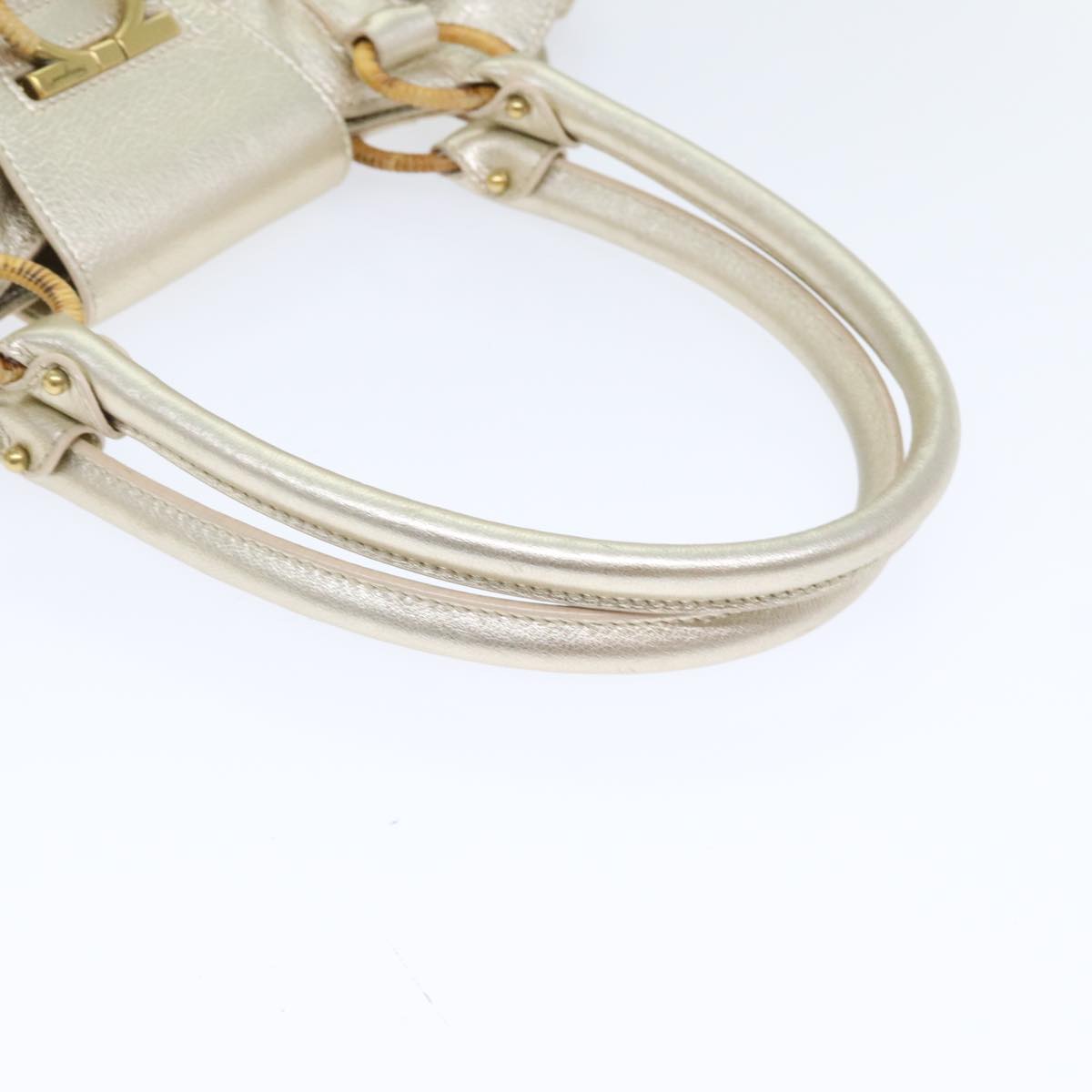 Salvatore Ferragamo Marisa Gold Leather Handbag (Pre-Owned)