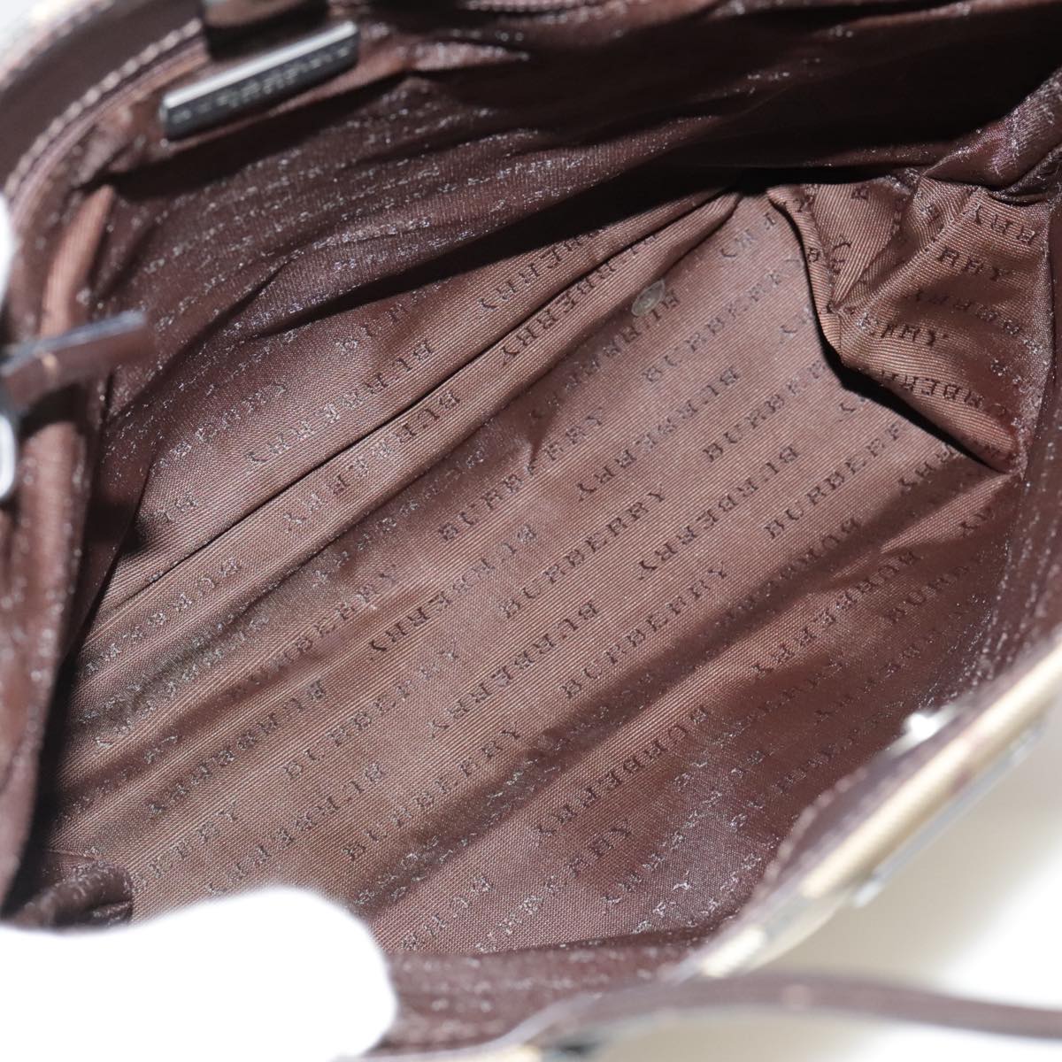 Burberry Nova Check Beige Canvas Handbag (Pre-Owned)
