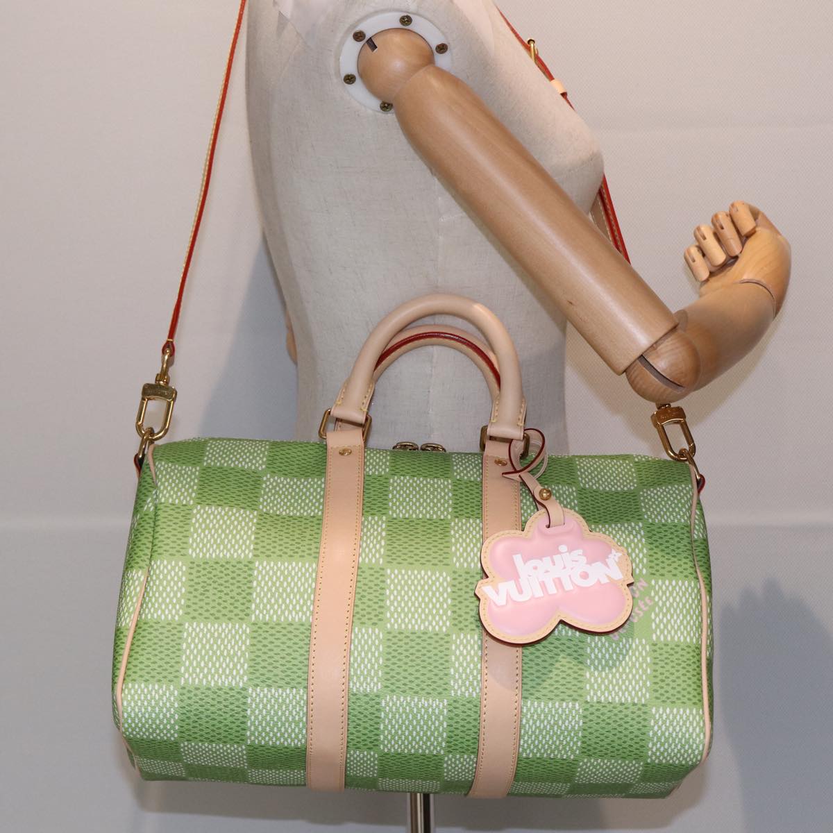 Louis Vuitton Speedy Bandoulière 35 Green Canvas Handbag (Pre-Owned)