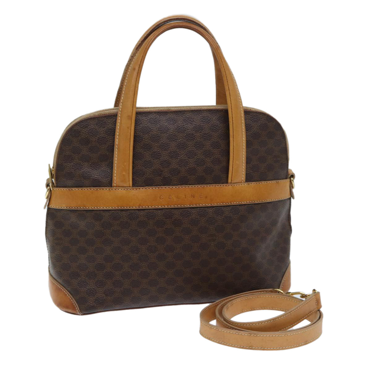 Céline Macadam Brown Canvas Handbag (Pre-Owned)