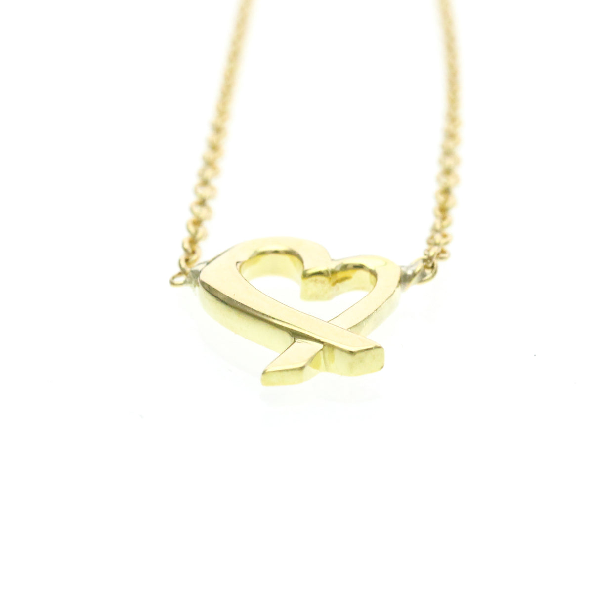 Tiffany & Co. Paloma Picasso Loving Heart 18K Yellow Gold Gold Yellow_Gold Necklace Jewelry (Pre-Owned)