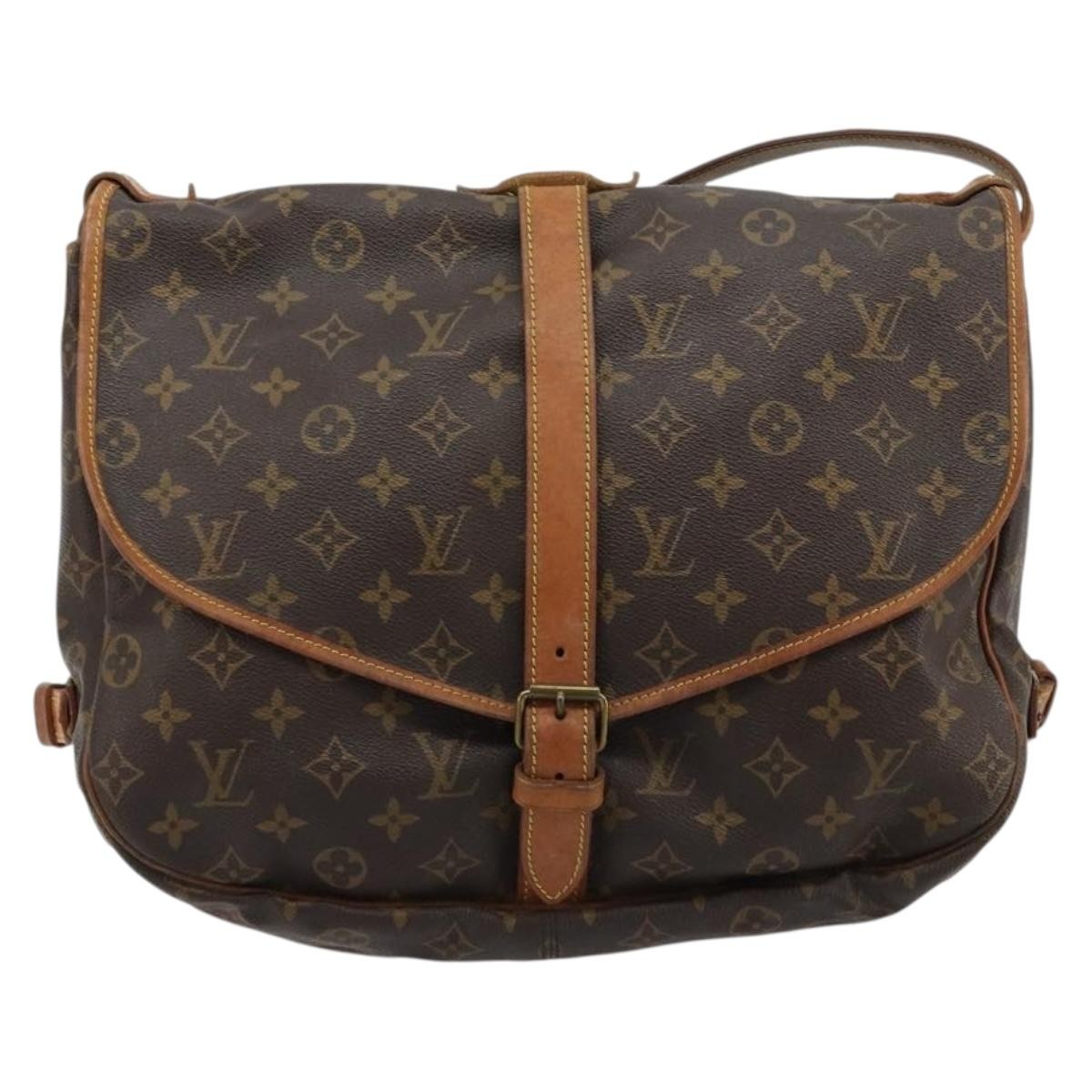 Louis Vuitton Saumur Monogram Canvas Brown Canvas Shoulder Bag Bag (Pre-Owned)