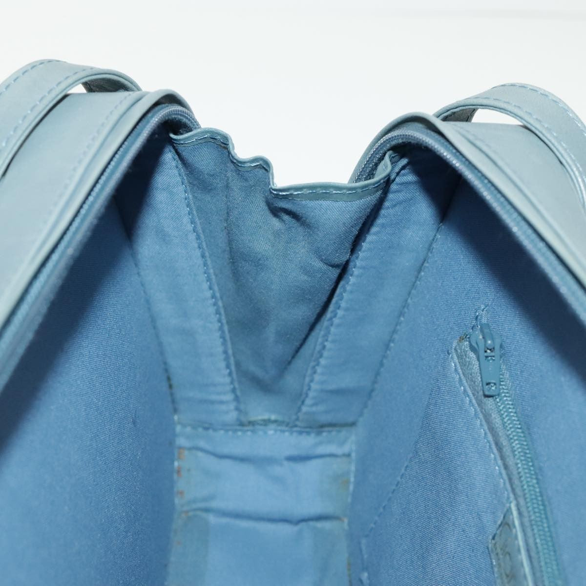Versace Vintage Leather Blue Leather Shoulder Bag Bag (Pre-Owned)