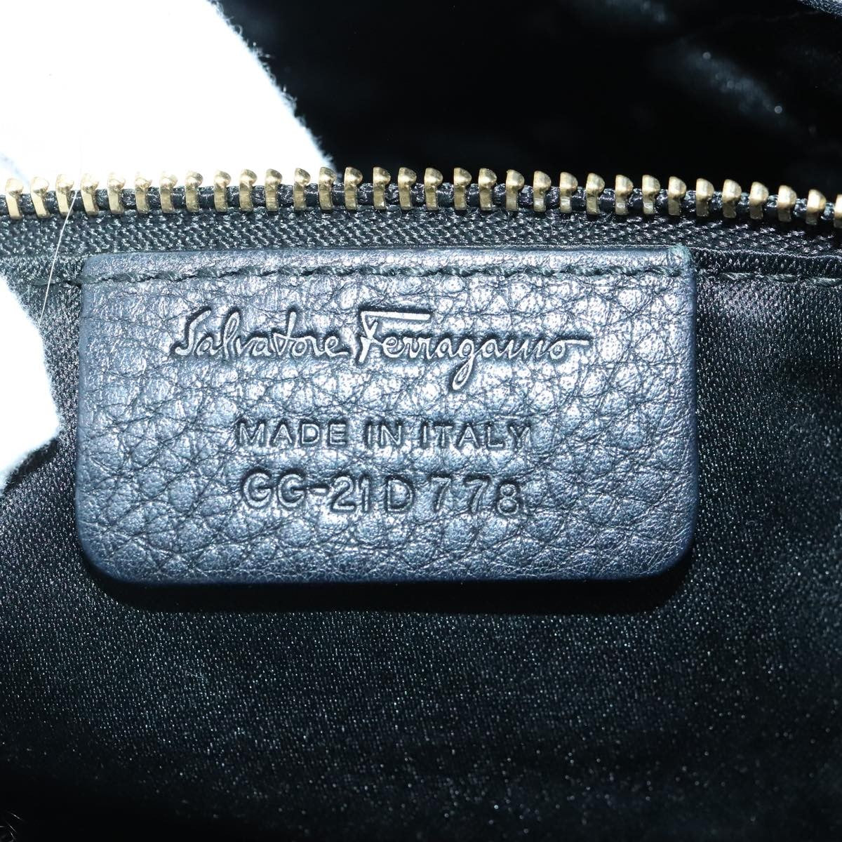 Salvatore Ferragamo Vala Leather Black Leather Handbag (Pre-Owned)