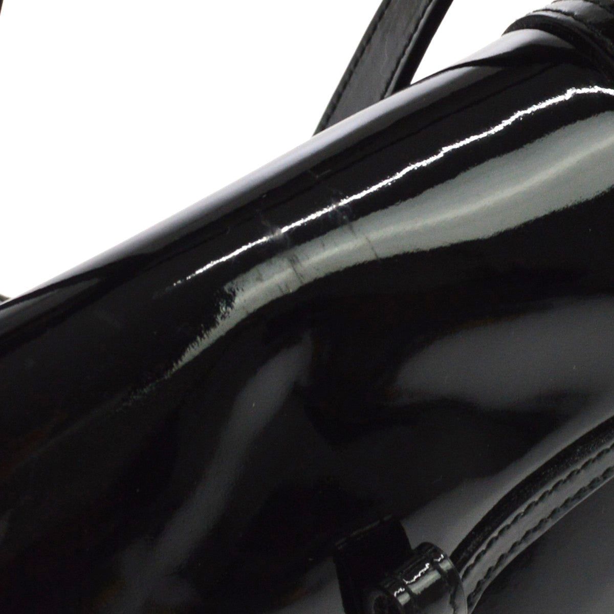 Salvatore Ferragamo Vintage Gancini Hobo Leather Black Patent_Leather Shoulder Bag Bag (Pre-Owned)