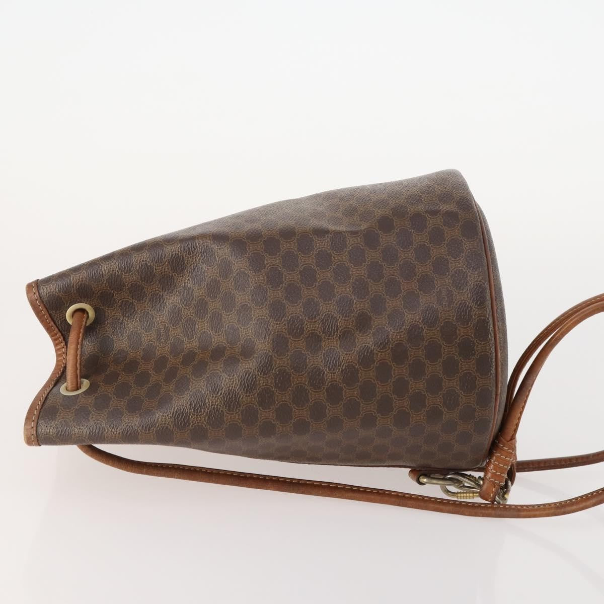 Celine Vintage Macadam Canvas And Leather Brown Canvas Backpack Bag (Pre-Owned)