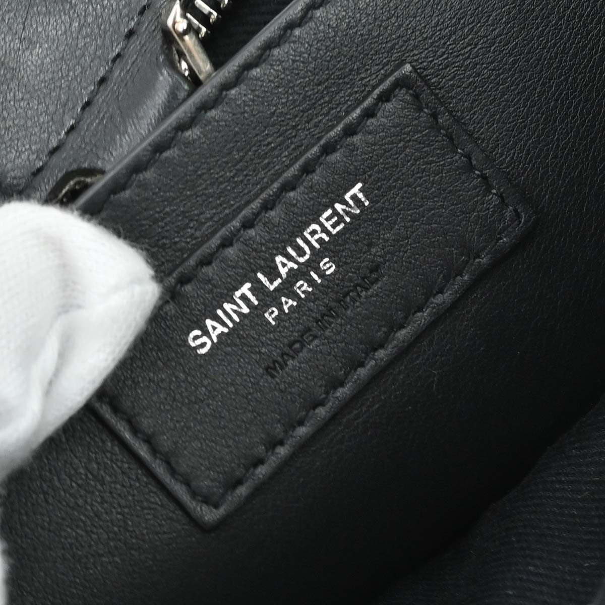 Saint Laurent Monogram Cabas Downtown Raffia And Leather Black Leather Tote Bag Bag (Pre-Owned)