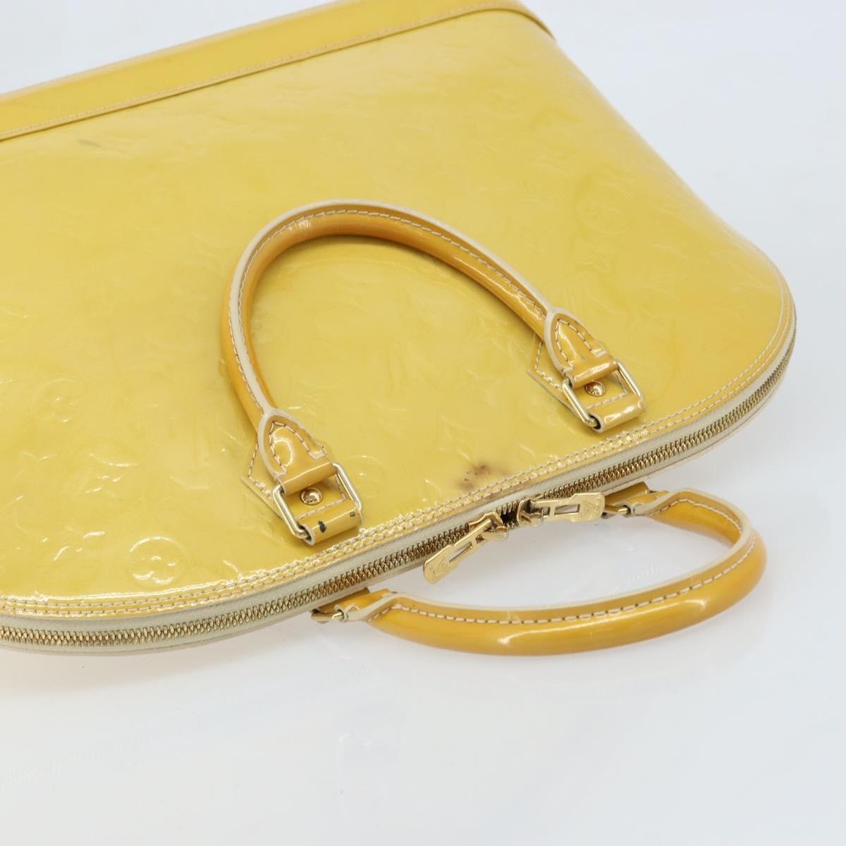 Louis Vuitton Alma Monogram Vernis Yellow Patent_Leather Handbag (Pre-Owned)