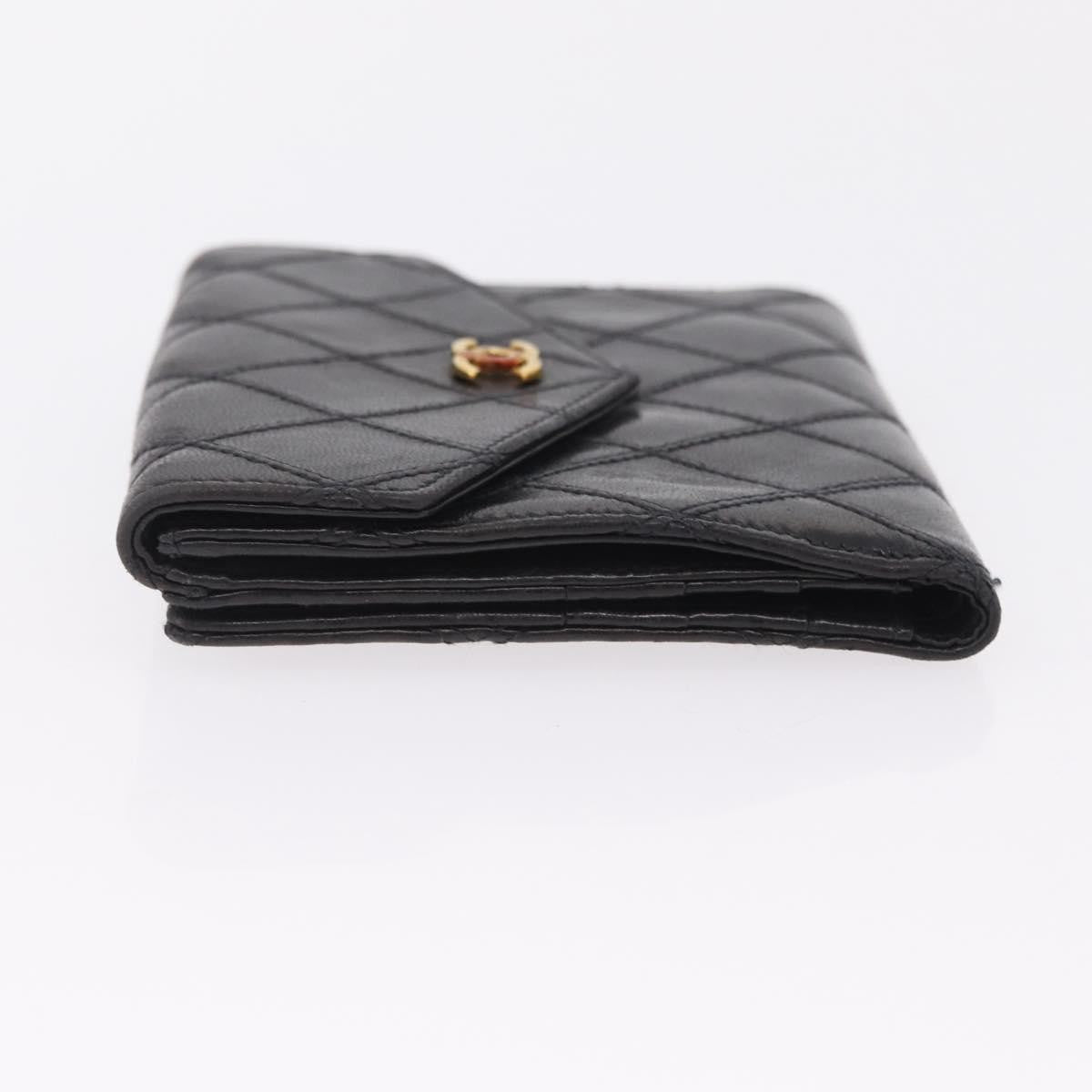 Chanel Cc Compact Quilted Caviar Black Leather Wallets Accessory (Pre-Owned)