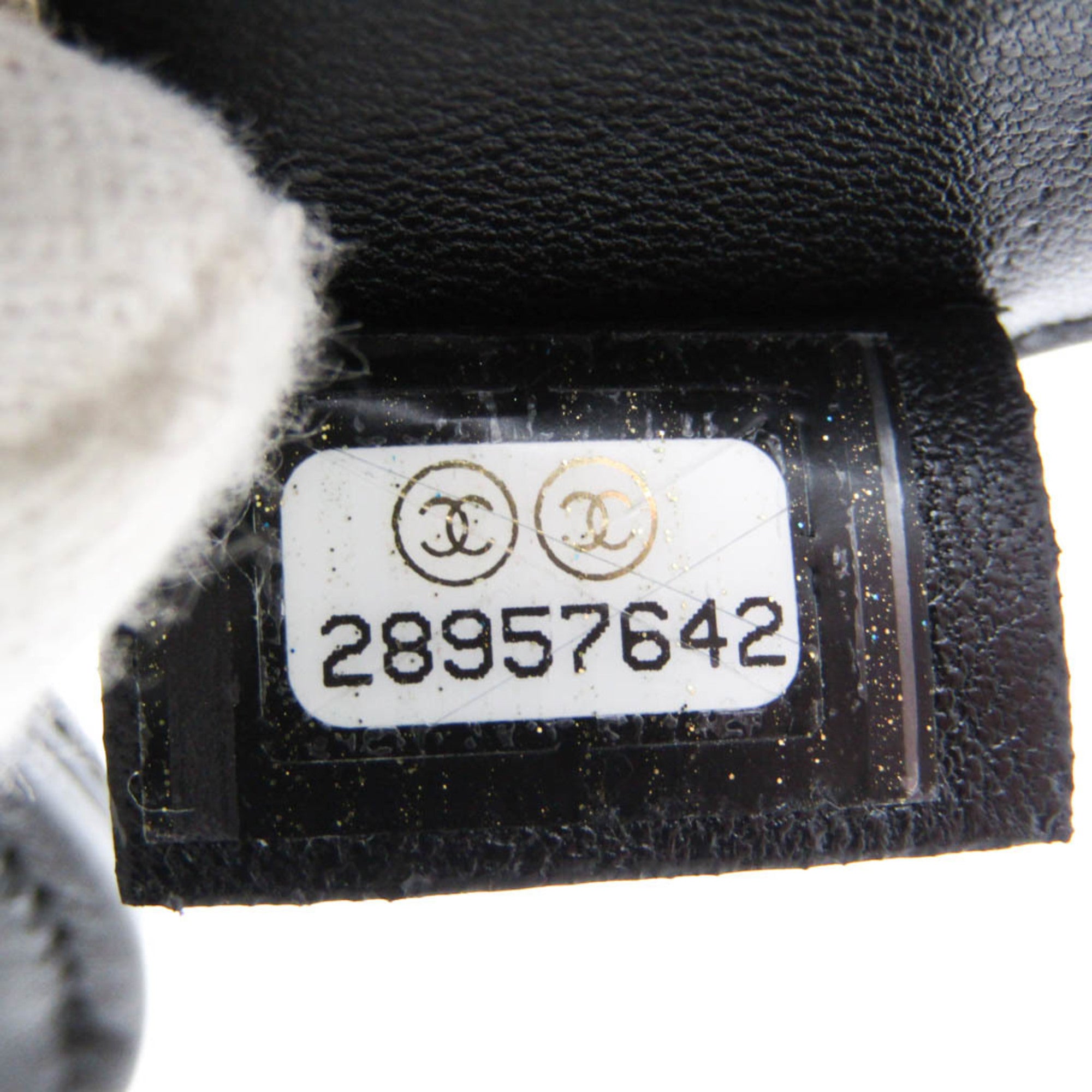 Chanel Name Tag Quilted Leather Black Leather Charms And Keychains Accessory (Pre-Owned)