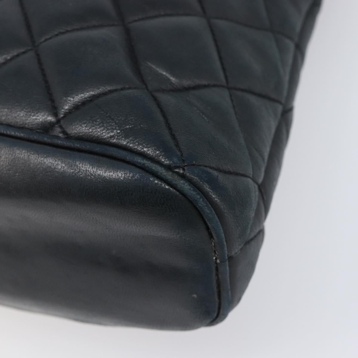 Chanel Shoulder Quilted Leather Black Leather Shoulder Bag Bag (Pre-Owned)