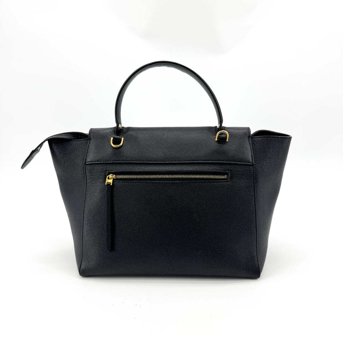 Celine Belt Calfskin Black Leather Handbag (Pre-Owned)