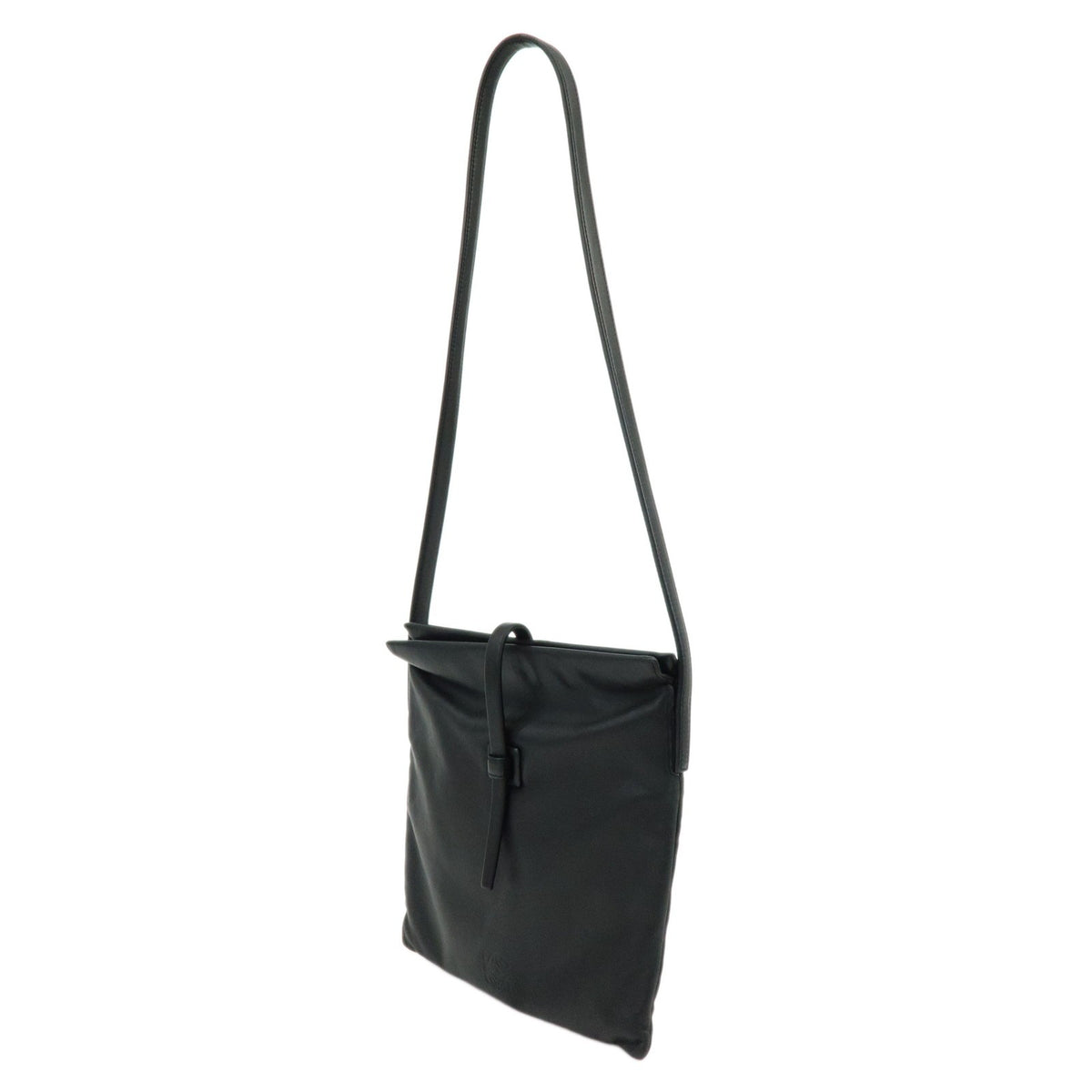 Loewe Vintage Anagram Leather Black Leather Handbag (Pre-Owned)