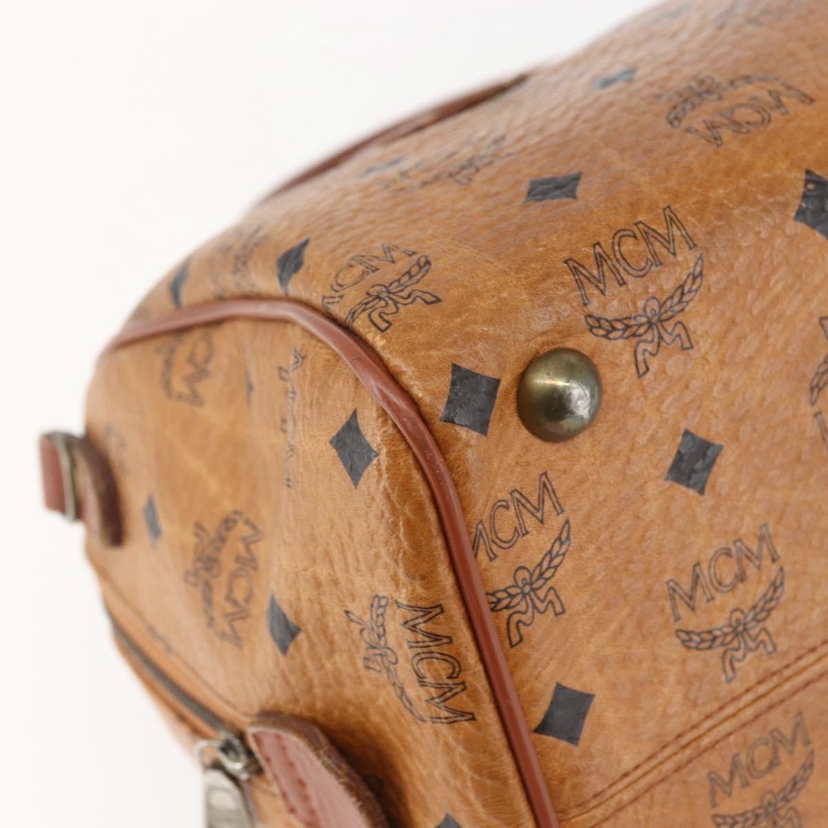 MCM Visetos Logogramme Canvas And Leather Brown Canvas Travel Bag Bag (Pre-Owned)