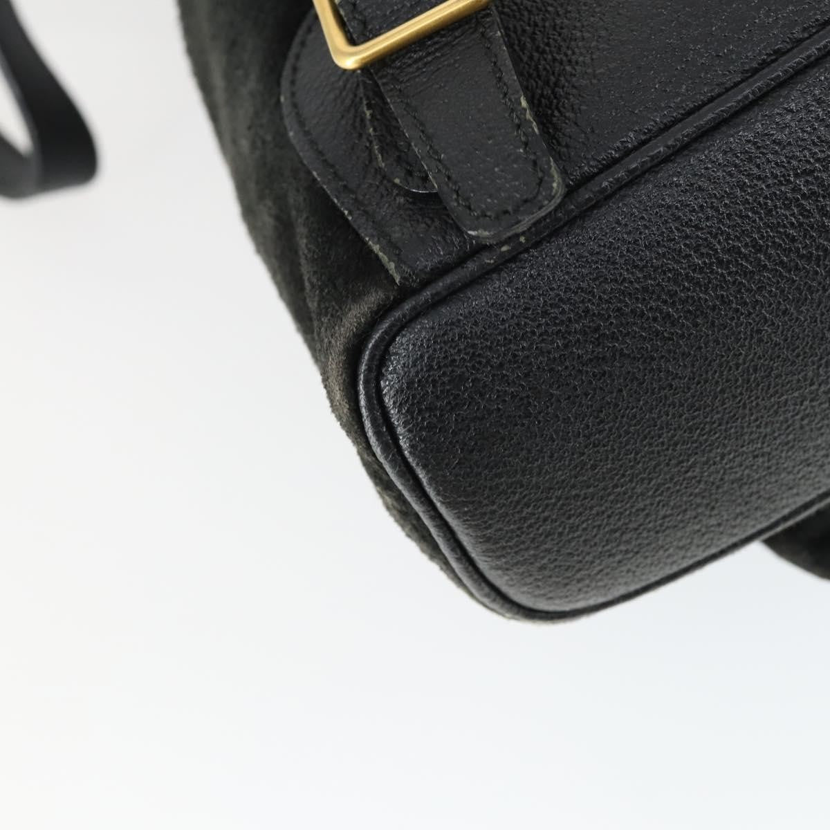 Gucci Gucci Bamboo Daim Black Suede Backpack Bag (Pre-Owned)
