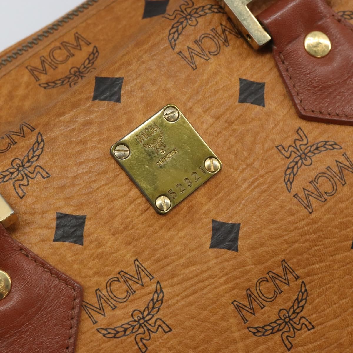 MCM Visetos Logogramme Leather Brown Leather Handbag (Pre-Owned)