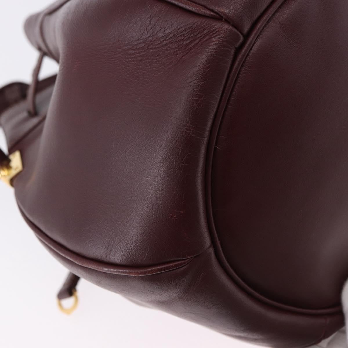 Cartier Must De Cartier Leather Burgundy Leather Shoulder Bag Bag (Pre-Owned)