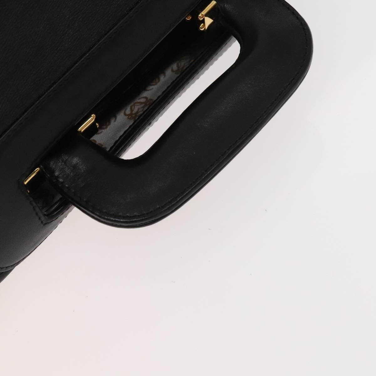 Loewe Anagram Business Leather Black Leather Briefcase Bag (Pre-Owned)