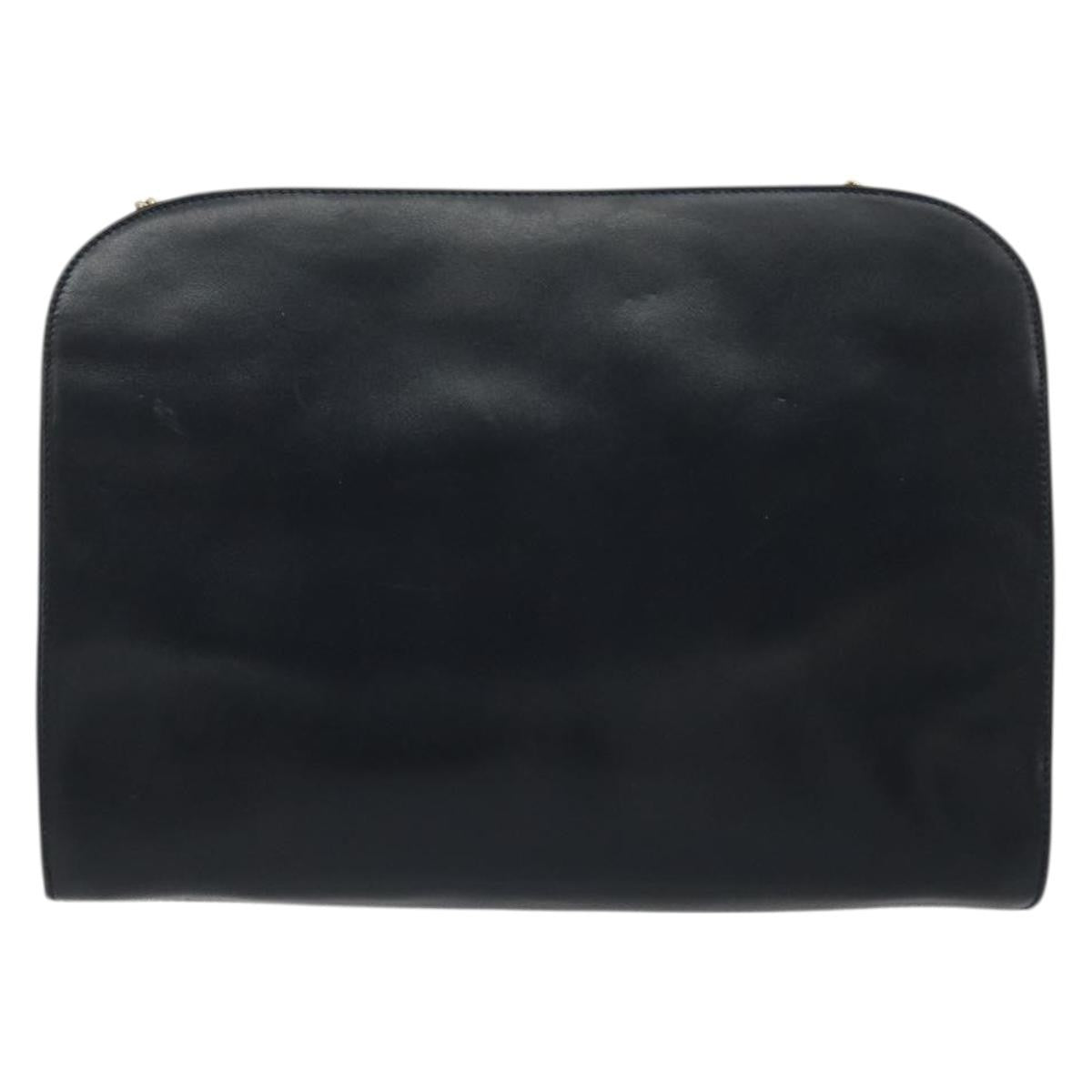 Salvatore Ferragamo Vintage Gancini Chain Leather Navy Leather Shoulder Bag Bag (Pre-Owned)