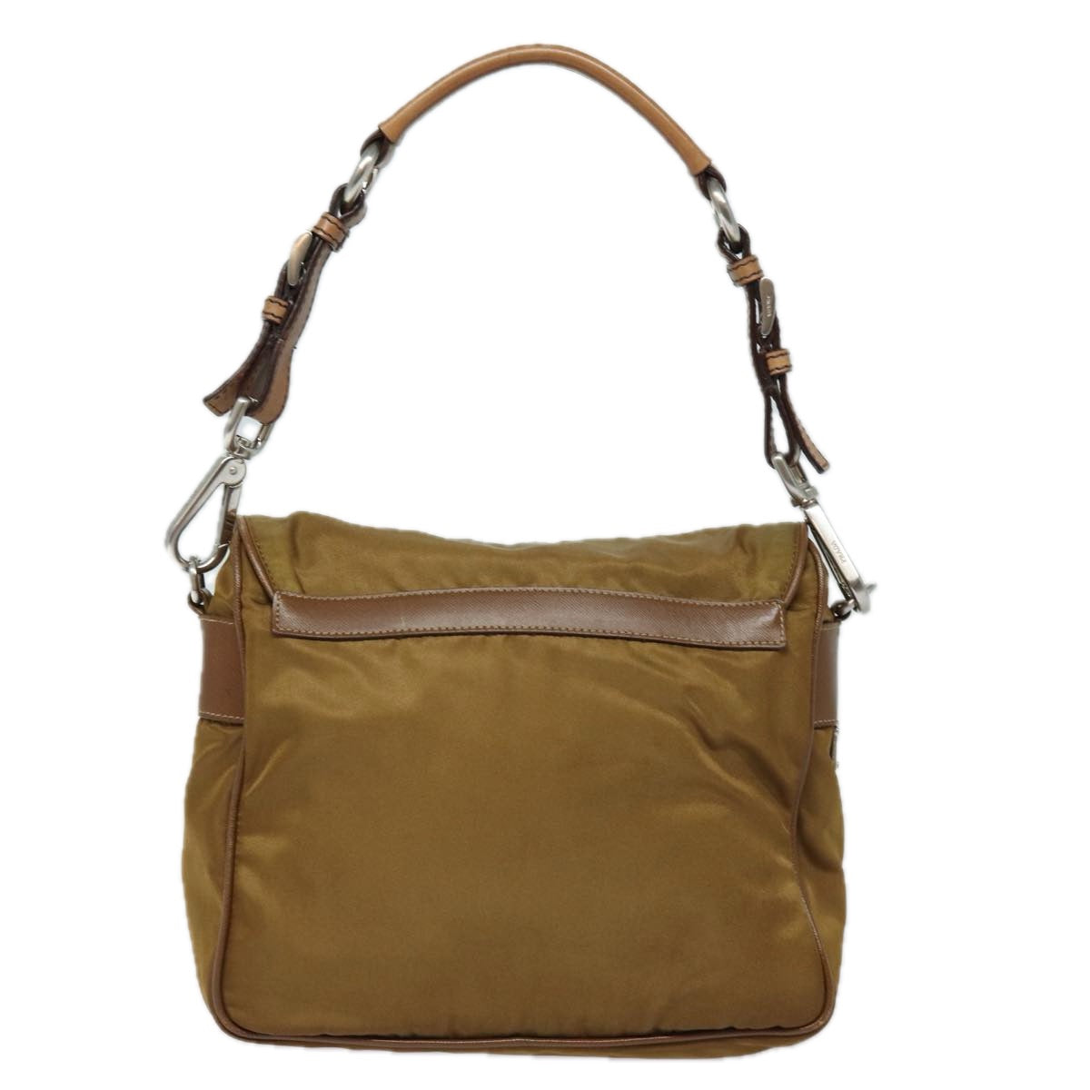 Prada Tessuto Brown Synthetic Shoulder Bag (Pre-Owned)
