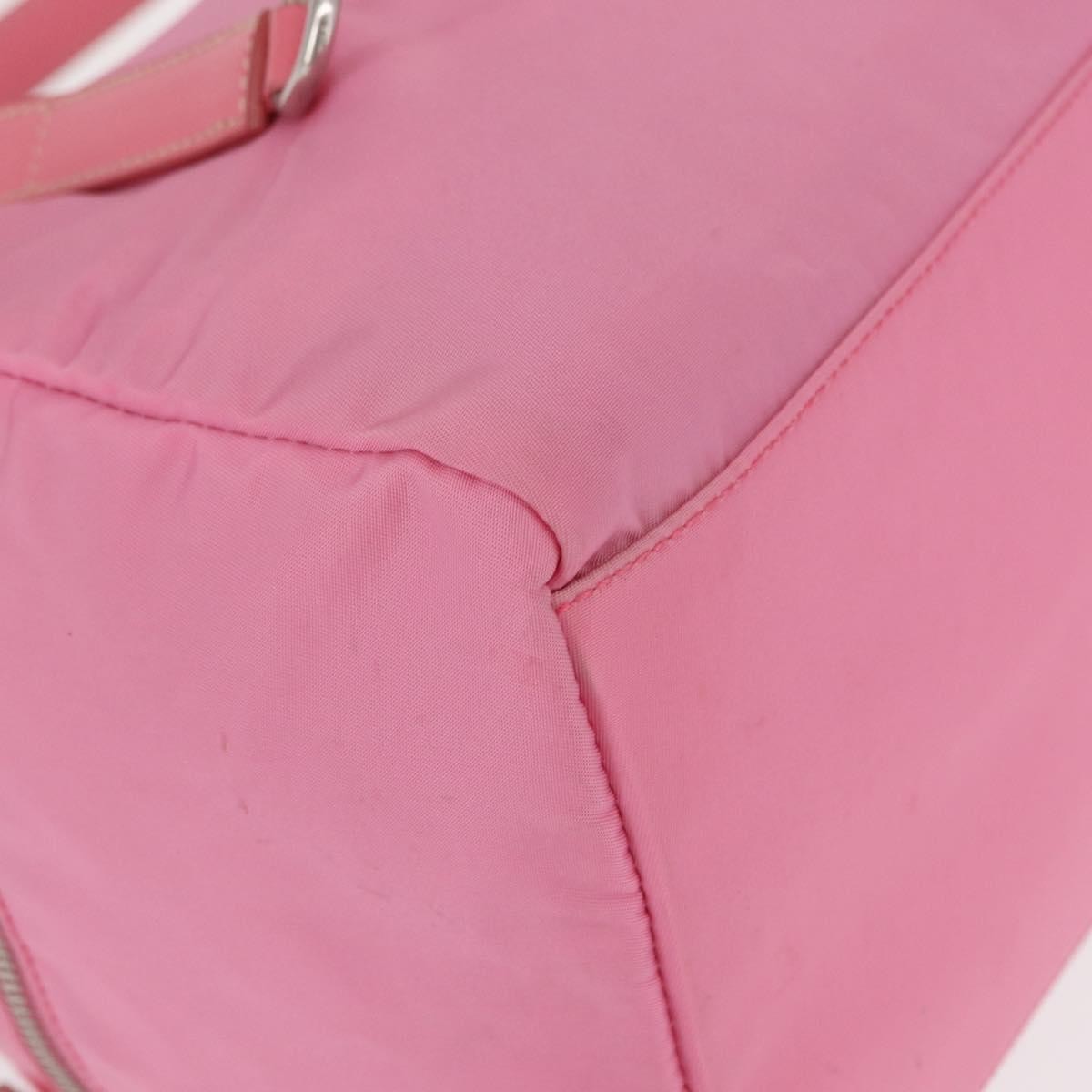Prada Side Pocket Convertible Duffle Tessuto Pink Nylon Handbag (Pre-Owned)