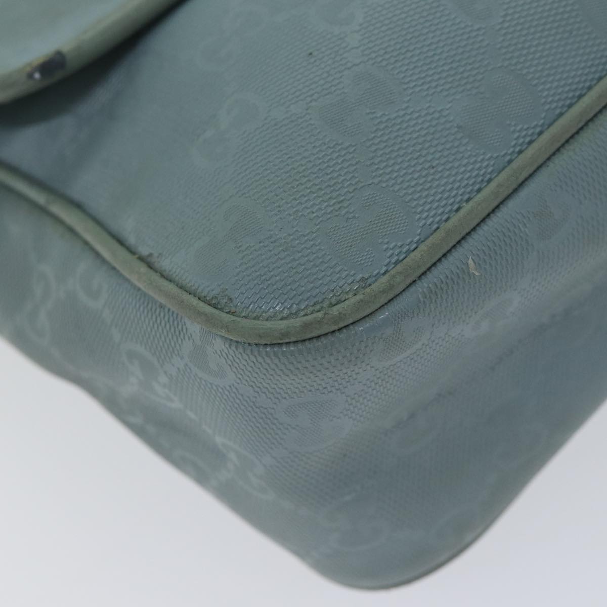 Gucci Gg Canvas Blue Canvas Shoulder Bag (Pre-Owned)