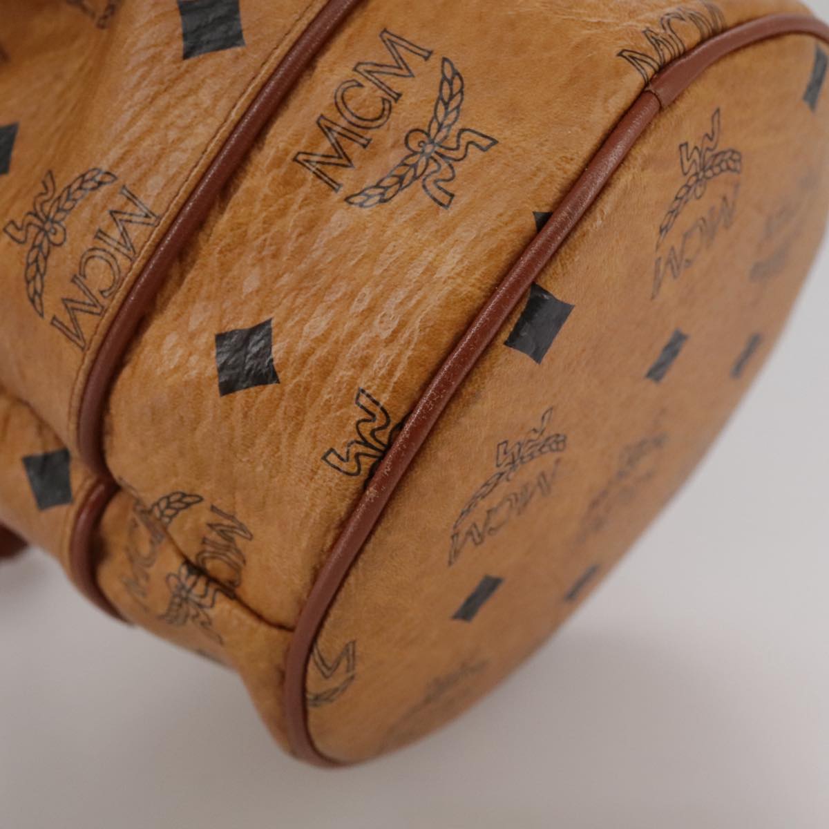 MCM Visetos Brown Canvas Shoulder Bag (Pre-Owned)
