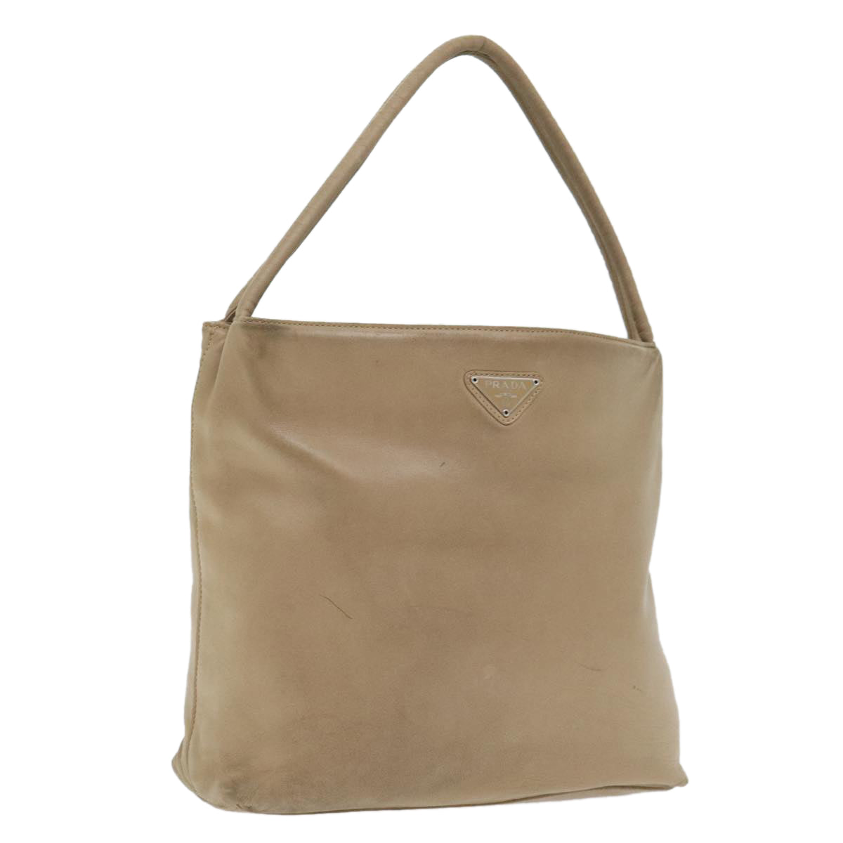 Prada Beige Leather Shoulder Bag (Pre-Owned)