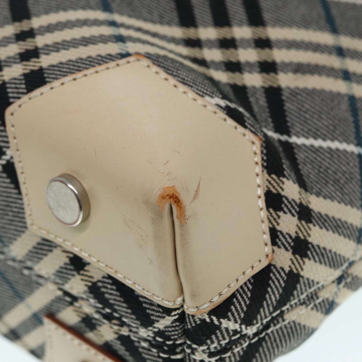 Burberry Nova Check Blue Canvas Tote Bag (Pre-Owned)