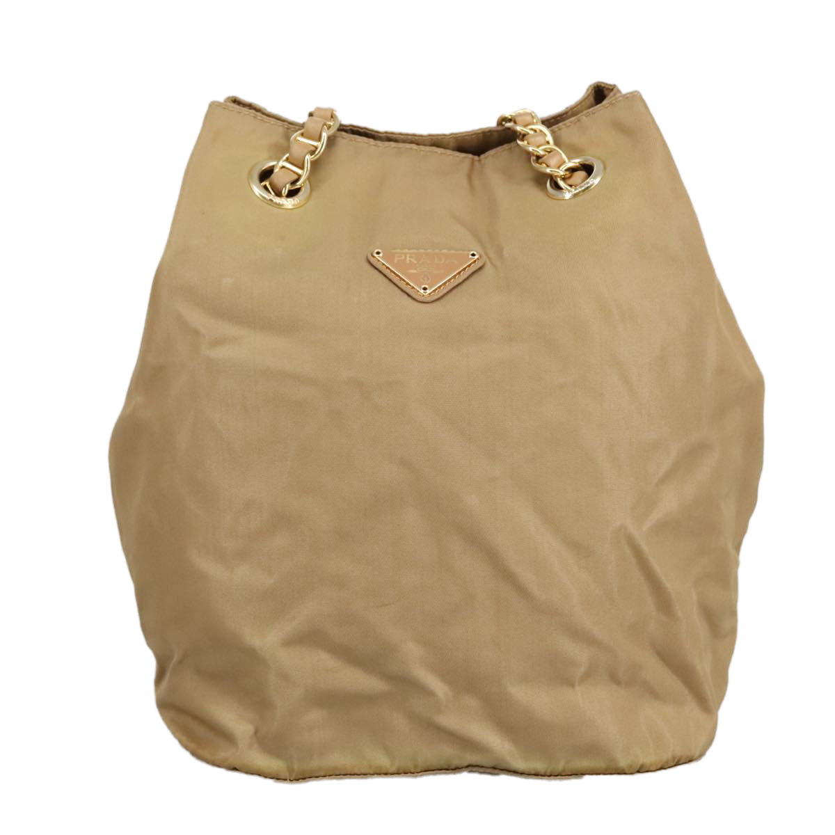 Prada Beige Synthetic Shoulder Bag (Pre-Owned)