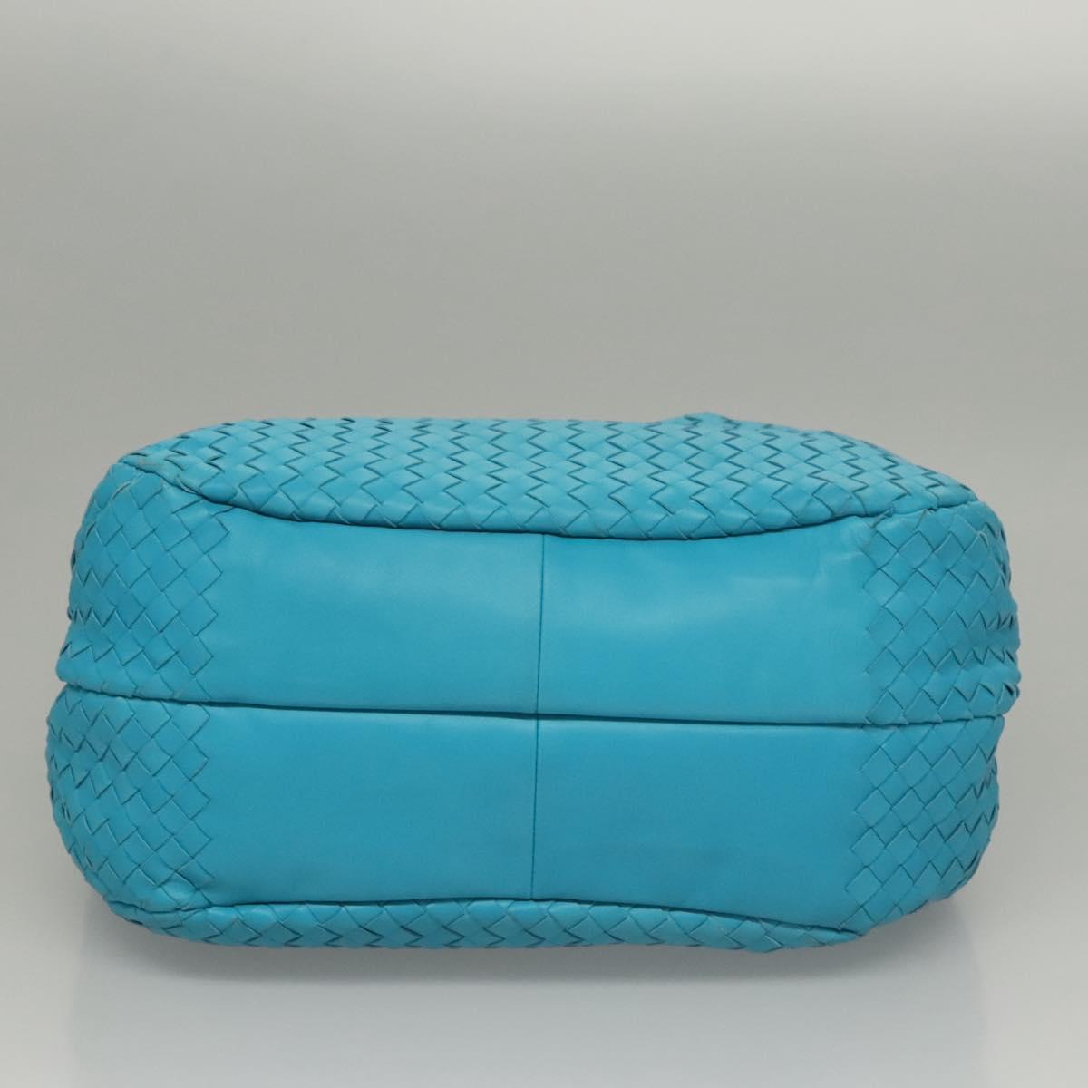 Bottega Veneta Intrecciato Blue Leather Handbag (Pre-Owned)