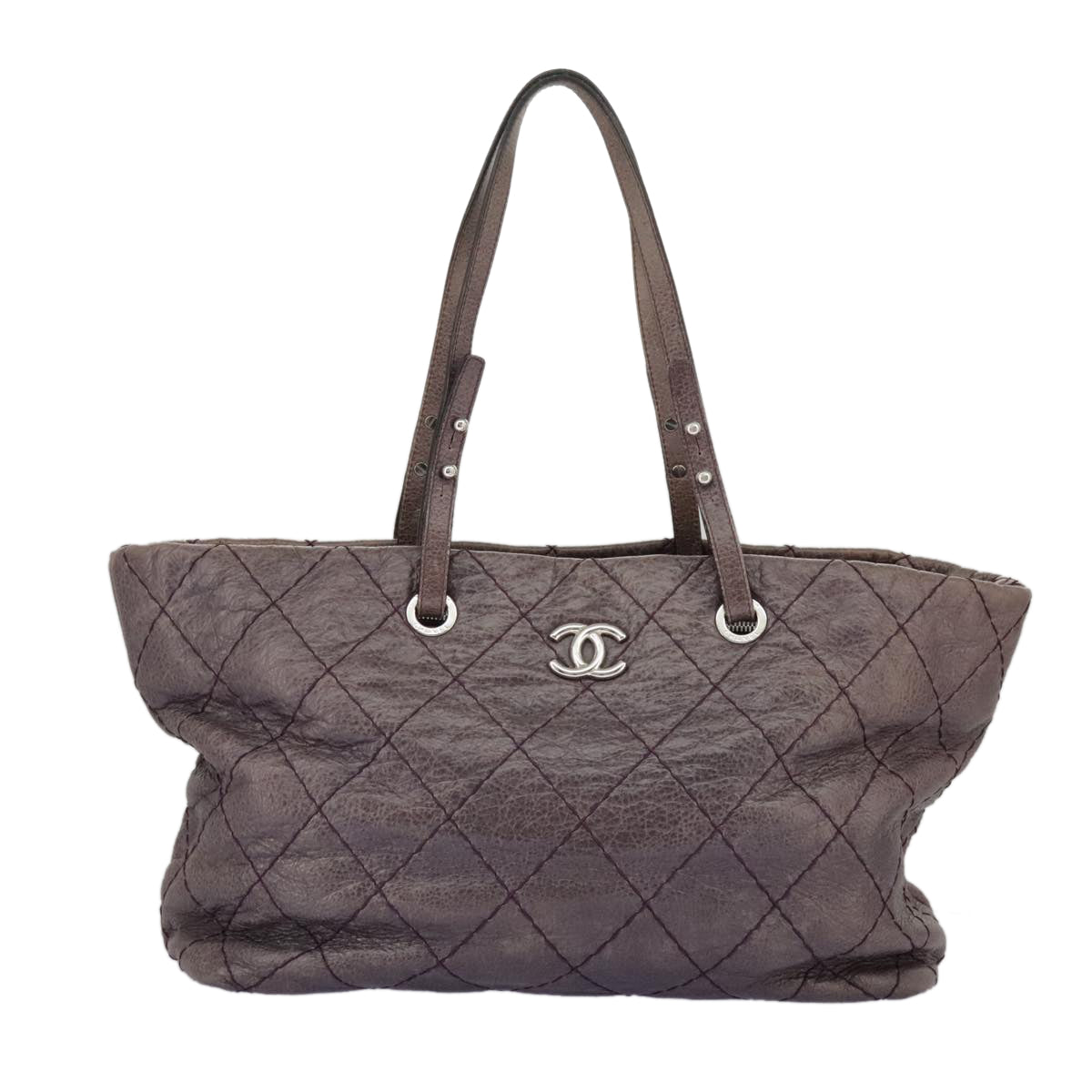 Chanel Shopping Purple Leather Tote Bag (Pre-Owned)