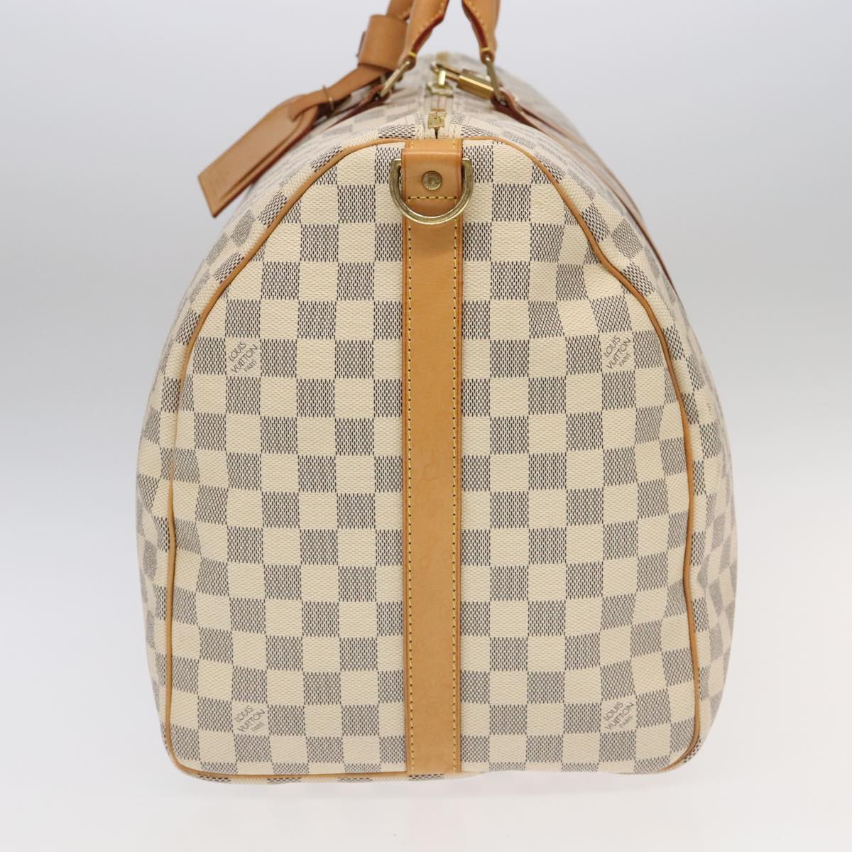 Louis Vuitton Keepall Bandouliere 55 White Canvas Travel Bag (Pre-Owned)