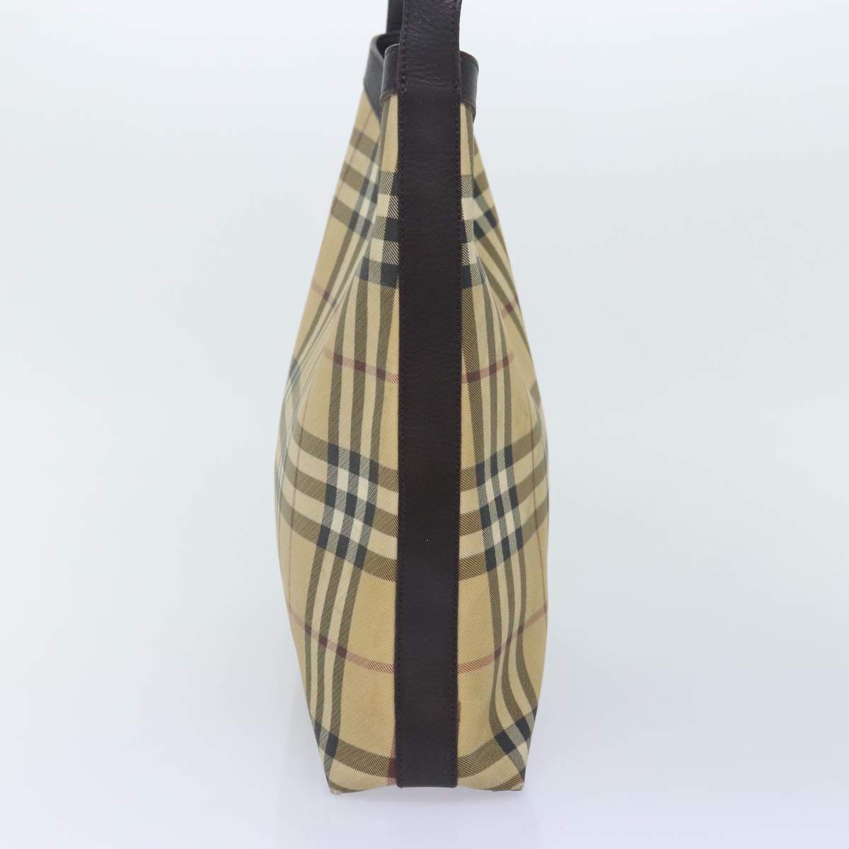 Burberry Nova Check Beige Canvas Shoulder Bag (Pre-Owned)