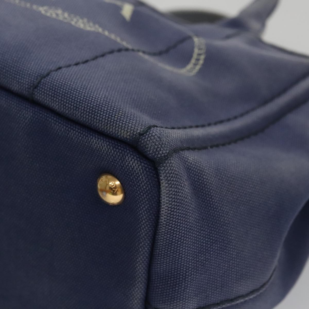 Prada Canapa Blue Canvas Handbag (Pre-Owned)