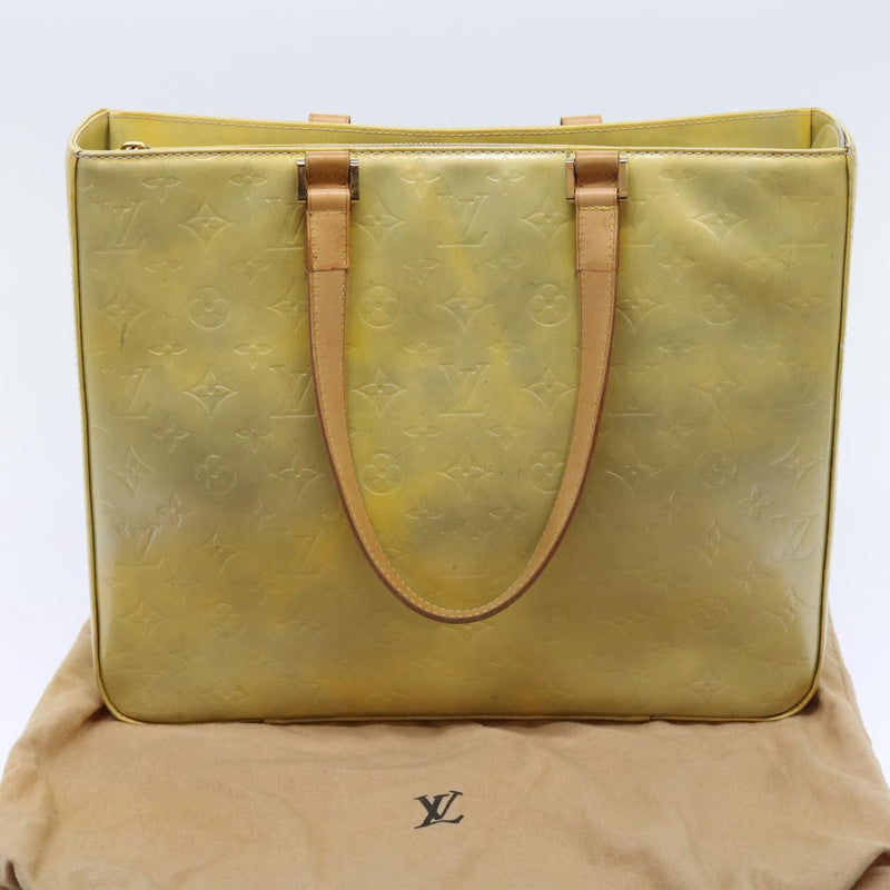 Louis Vuitton Columbus Yellow Patent Leather Tote Bag (Pre-Owned)